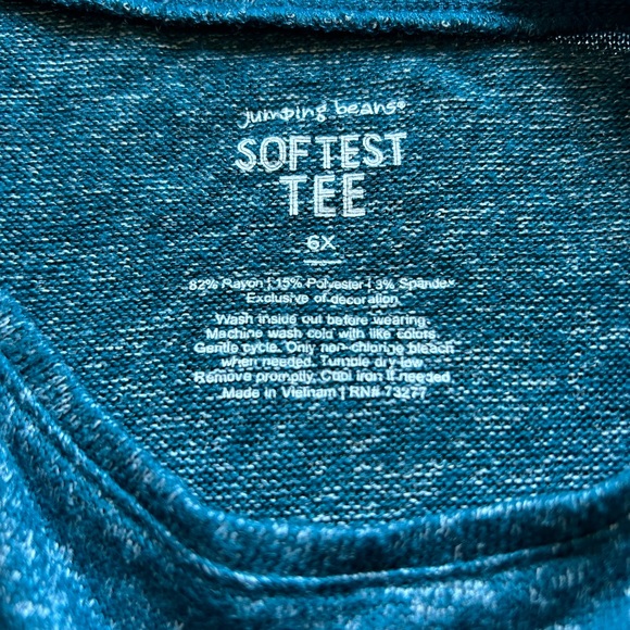 Girls softest tee jumping beans, long sleeves 6X Dark green ruffles on sides - Picture 5 of 5